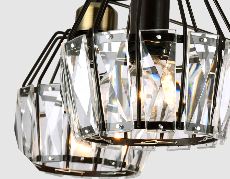 Подвесная люстра с хрусталем TR5870/5 DCF/SB темный кофе/бронза E14 max 40W D620*370