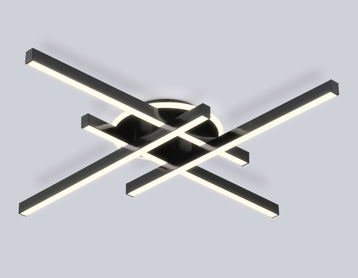 Светильник светодиодный потолочный FL6282 BK черный 58W 3000K-6400K 700*700*85 (ПДУ ИК)