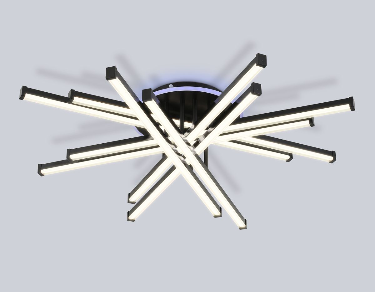 Светильник светодиодный потолочный FL6276 BK 119W черный 3000K-6400K+RGB 800*800*165 (ПДУ ИК)