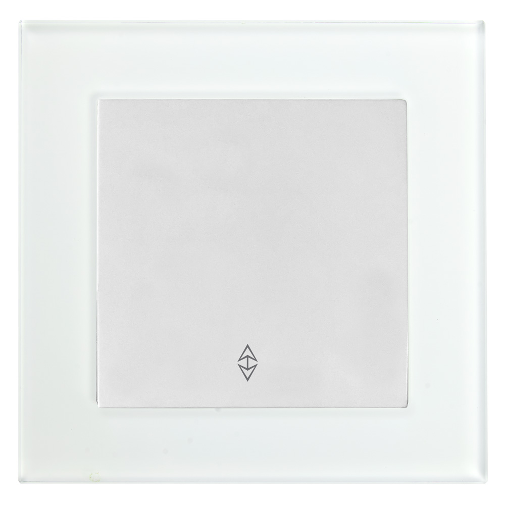 Выключатель (переключатель) электрический 1-клавишный, серия Катрин, GLS10-7005-01, белый