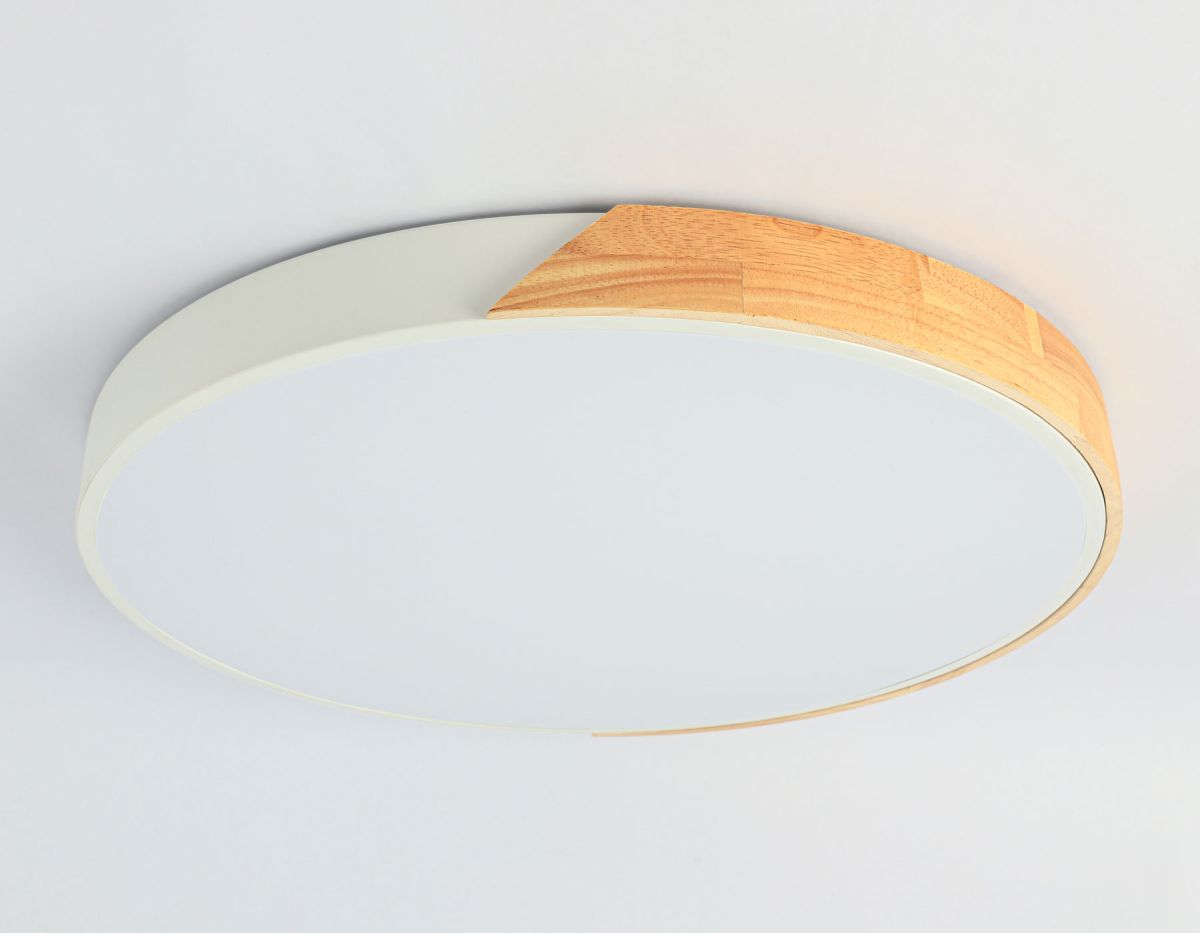 Потолочный светодиодный светильник FZ1301 WH/LW белый/светлое дерево 45W 5000K D500*50 (без ПДУ)