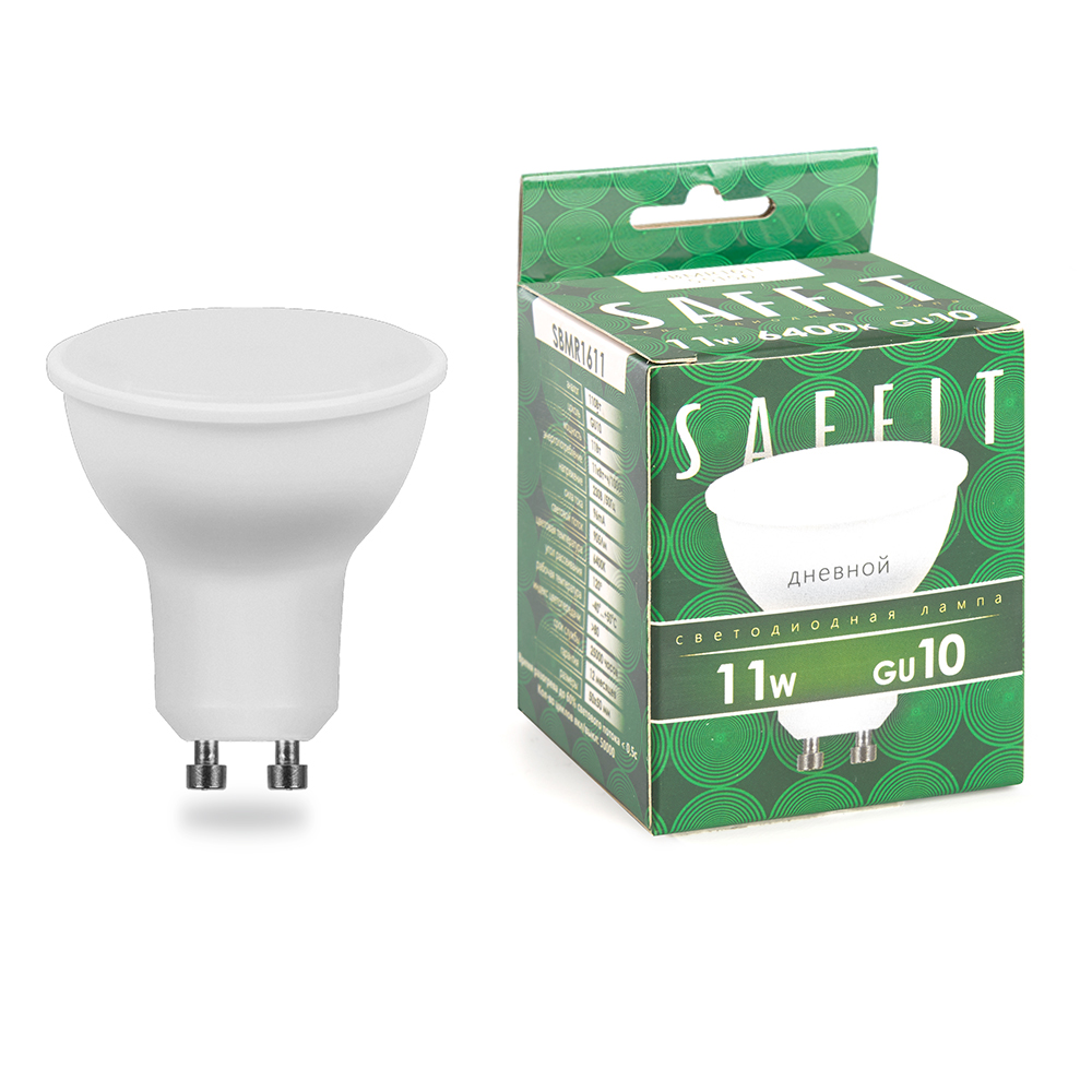 Лампа светодиодная, 11W 230V GU10 6400K MR16, SBMR1611