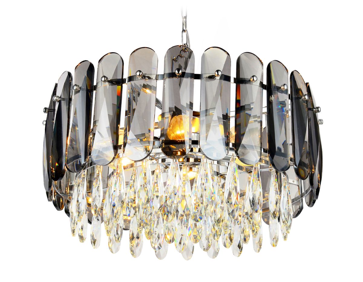 Подвесная люстра TR5069/6 CH/SM/CL хром/дымчатый/прозрачный E14/6 max 40W D500*950