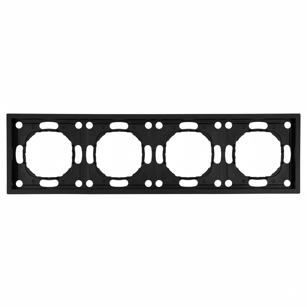 Рамка 4-местная серия Эмили, PFR00-5004-05, черный уголь, soft touch