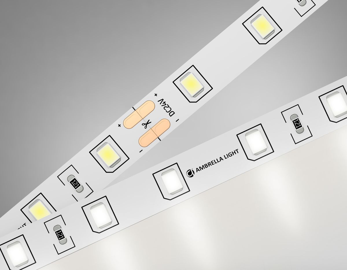 Светодиодная лента GS3002 2835 60Led/ 6W m/ 24V IP20 4500K/ 5000*8*1.2mm/ кратность резки 100mm (2 к