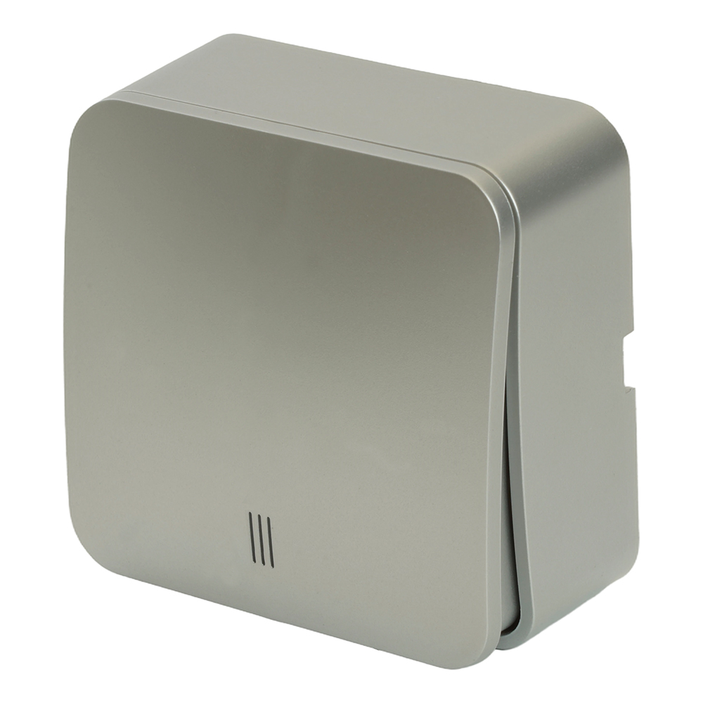 Выключатель открытой установки 1-клавишный с индикатором, 250В, 10А, IP20, серия София, серебро, MSW