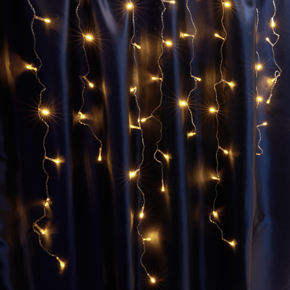 Гирлянда 230V 240 LED 2700K, эффект стробов, длина 5,3м, высота 0,8м, IP44, сетевой шнур 3м в компле