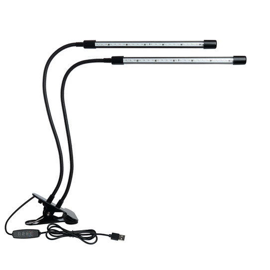 Светильник настольный светодиодный на прищепке 4W, алюминий, пластик IP40, с выключателем, шнур USB,