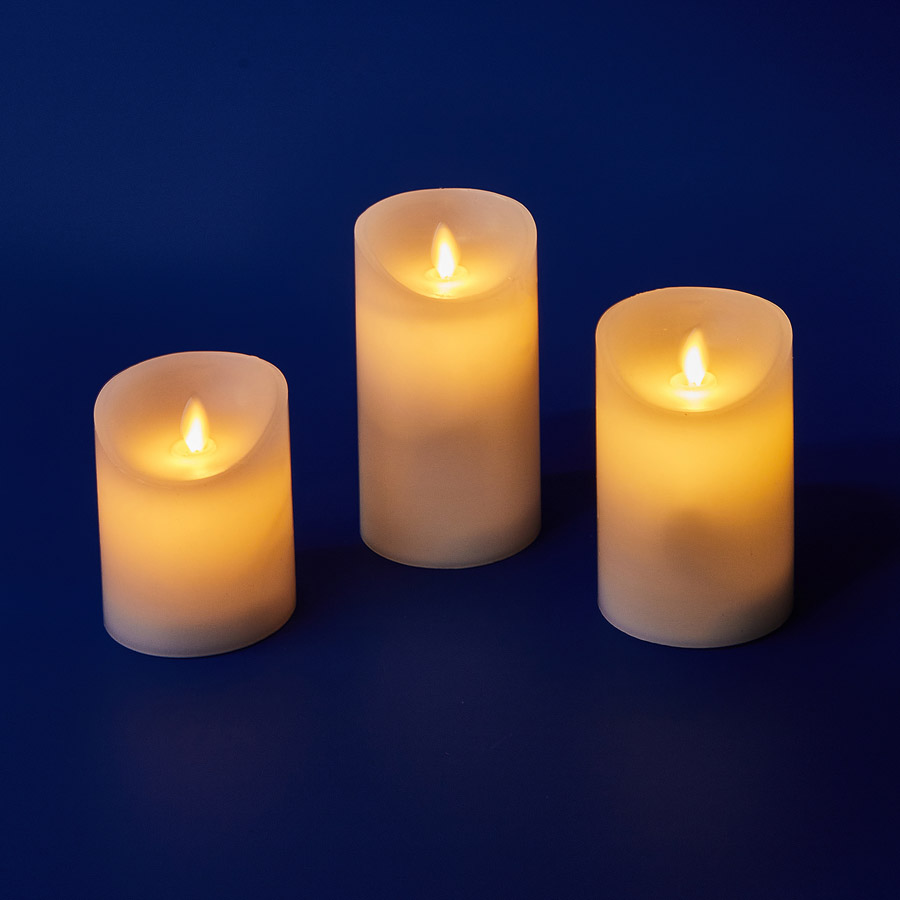ULD-F055 WARM WHITE RC CANDLE SET3 Фигура светодиодная «Свеча» на батарейках 2AA (не в/к), в составе