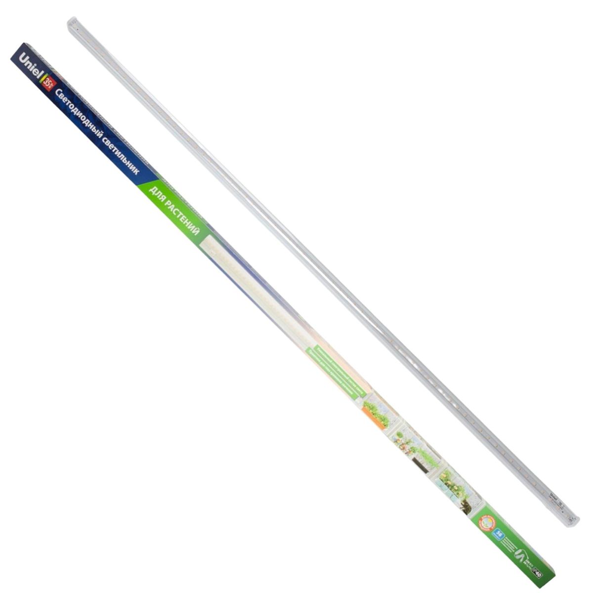 ULI-P13-35W/SPLE IP40 WHITE Светильник для растений светодиодный линейный : 1150мм, выкл. на корпусе. Спектр для фотосинтеза. TM Uniel