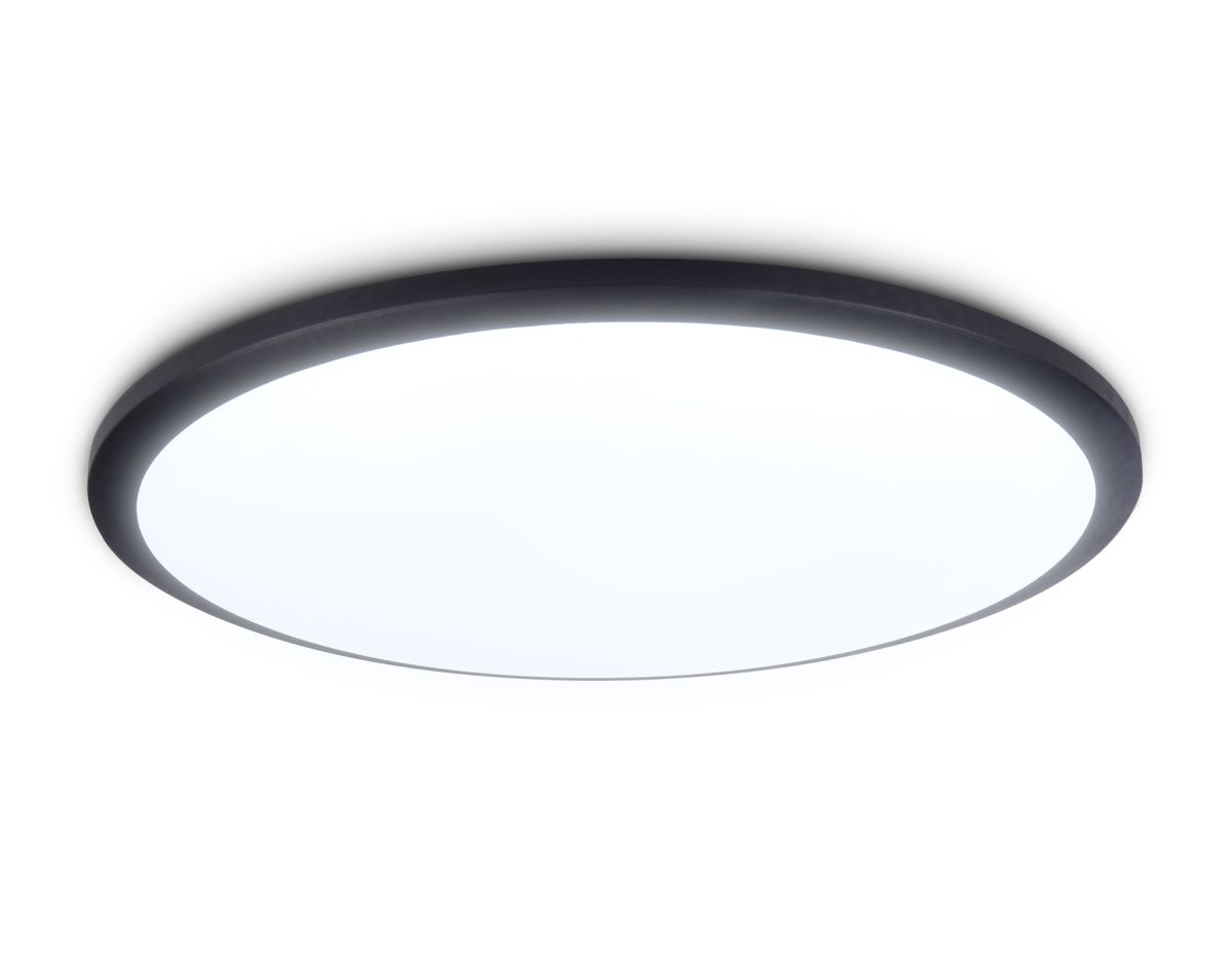 Потолочный светодиодный светильник FZ1235 BK черный IP44 48W 6400К D450*55 (Без ПДУ)