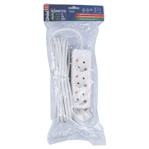 S-GCD3-5 Удлинитель Uniel серии Стандарт, с/з, 3 гн., шнур 5 м S-GCD3-5 Удлинитель Uniel серии Стандарт, с/з, 3 гн., шнур 5 м